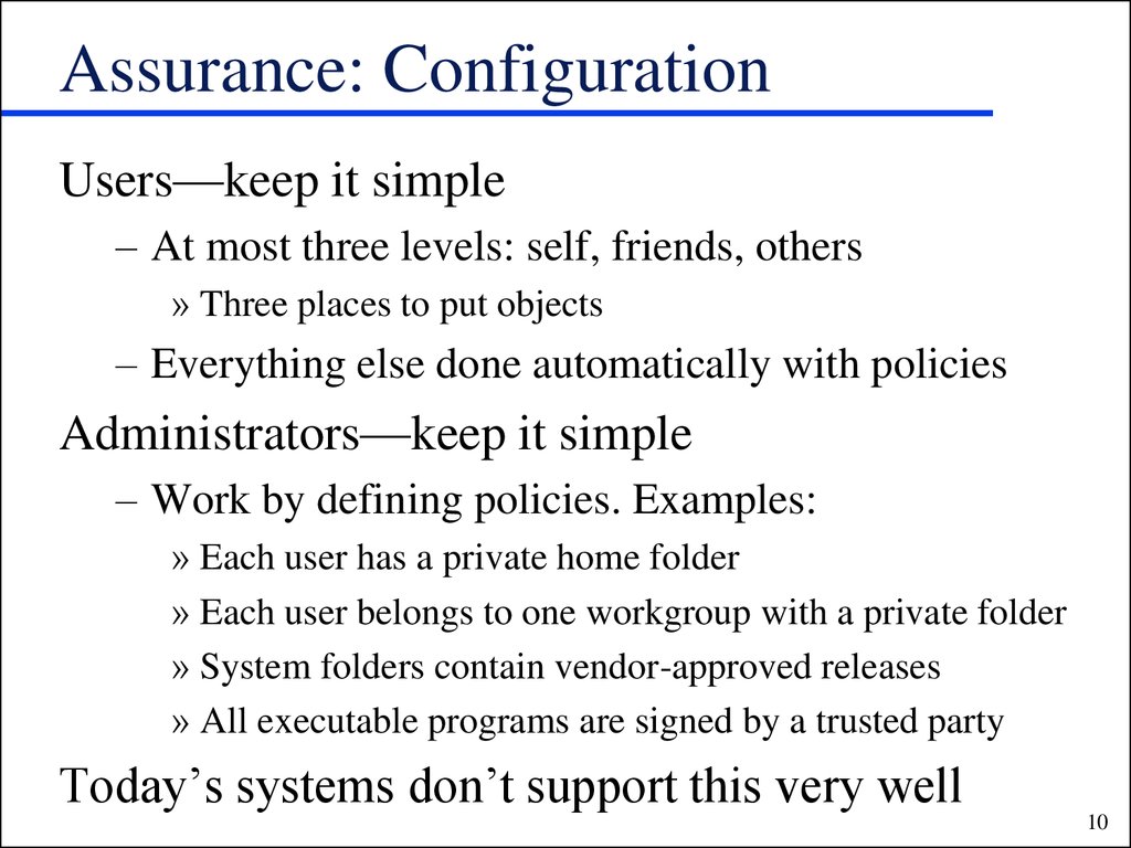 Assurance: Configuration