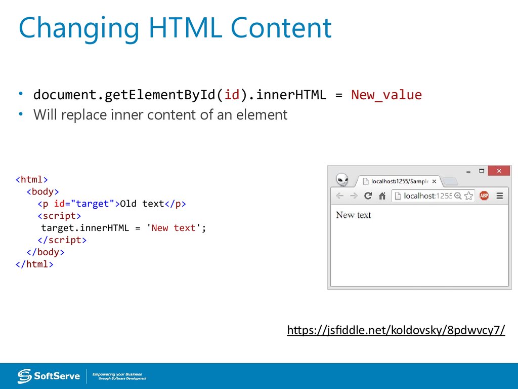 Changing HTML Content