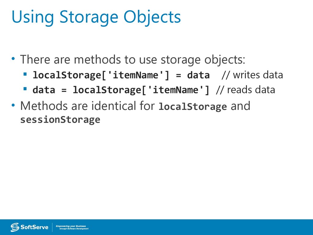 Using Storage Objects