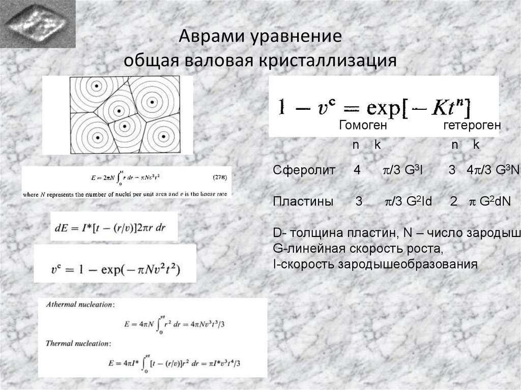 Формула кристаллизации. Уравнение Джонсона мела Аврами. Уравнение Колмогорова Аврами. Уравнение Аврами Ерофеева. Уравнение Авраама колскогорова.