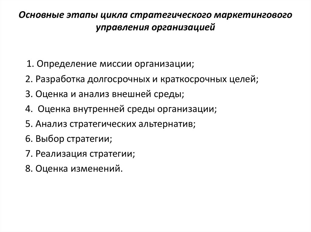 Основные этапы цикла. Этапы цикла стратегического управления. Этапы цикла стратегического менеджмента. Этапы маркетингового менеджмента. Последовательность этапов процесса управления маркетингом.