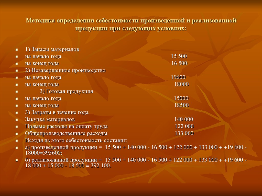 Себестоимость реализуемой продукции