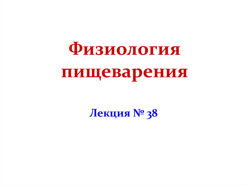 Презентация на тему физиология пищеварения