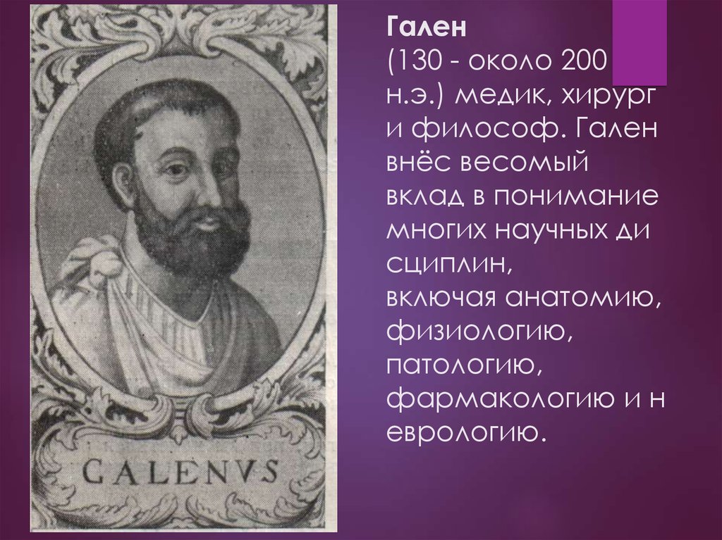 Гален сайт. Гален вклад в анатомию. Гален и лекарствоведение.