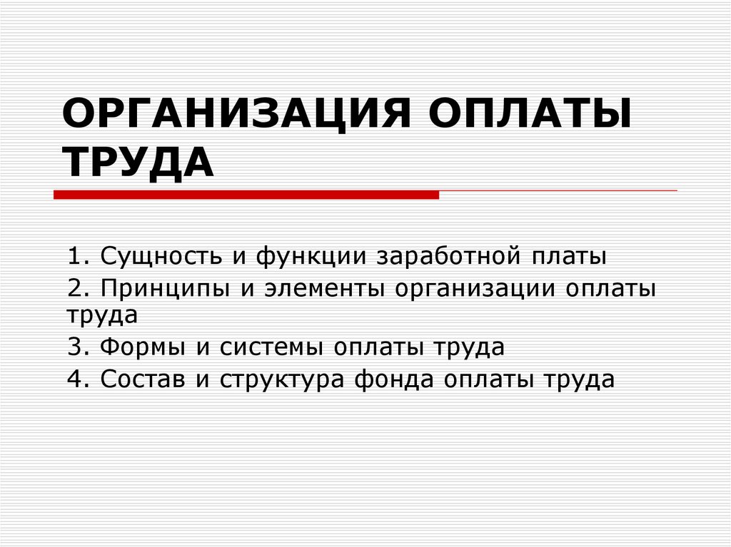 Организация оплаты труда презентация