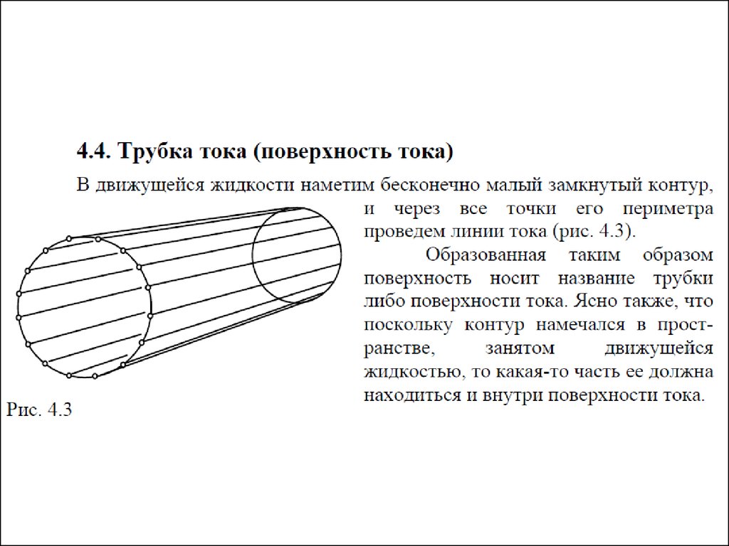 Поверхностные токи. Линии и трубки тока. Трубка тока жидкости. Линии тока жидкости. Свойства трубки тока.