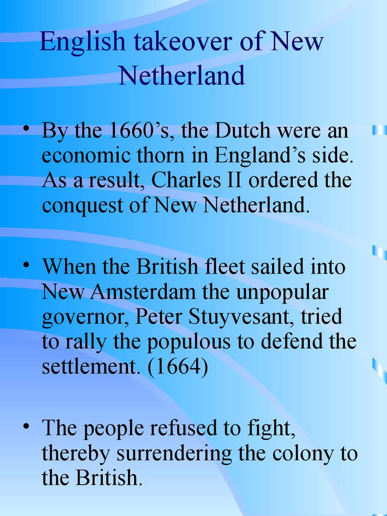 English takeover of New Netherland