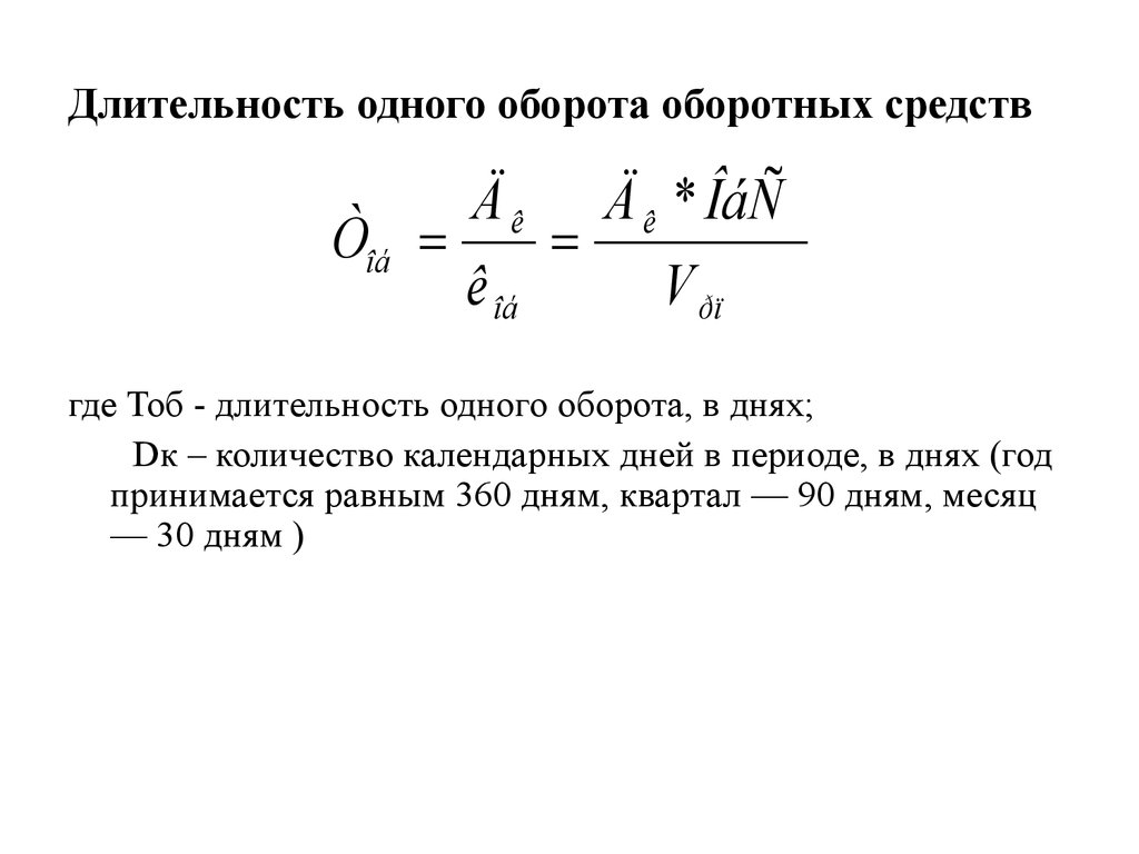 Высвободившиеся оборотные средства