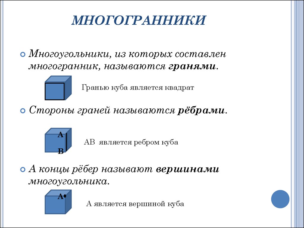 Многогранники вершины ребра грани диагонали. Многоугольники из которых составлен многогранник называются. Ребра грани многоугод многоугольник вершины. Составляющие многогранника. Слайд грань многогранника.