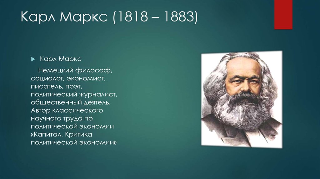 Карл Маркс. Экономическая теория - марксизм - презентация онлайн