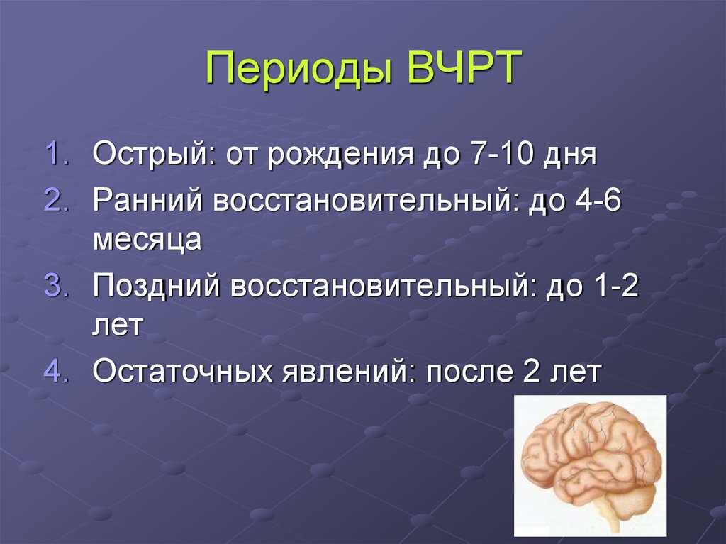 13 период. Острый период родовой травмы. Внутричерепная родовая травма (ВЧРТ).