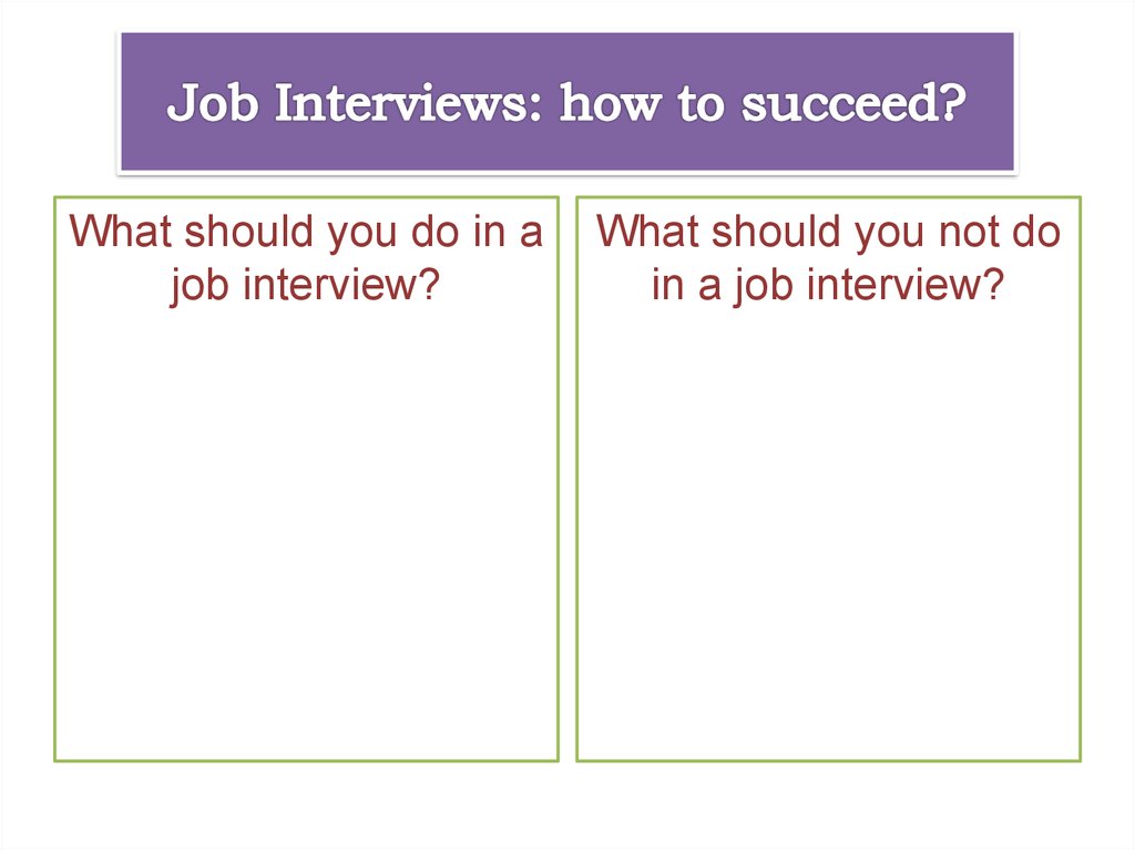 Job Interviews: how to succeed?