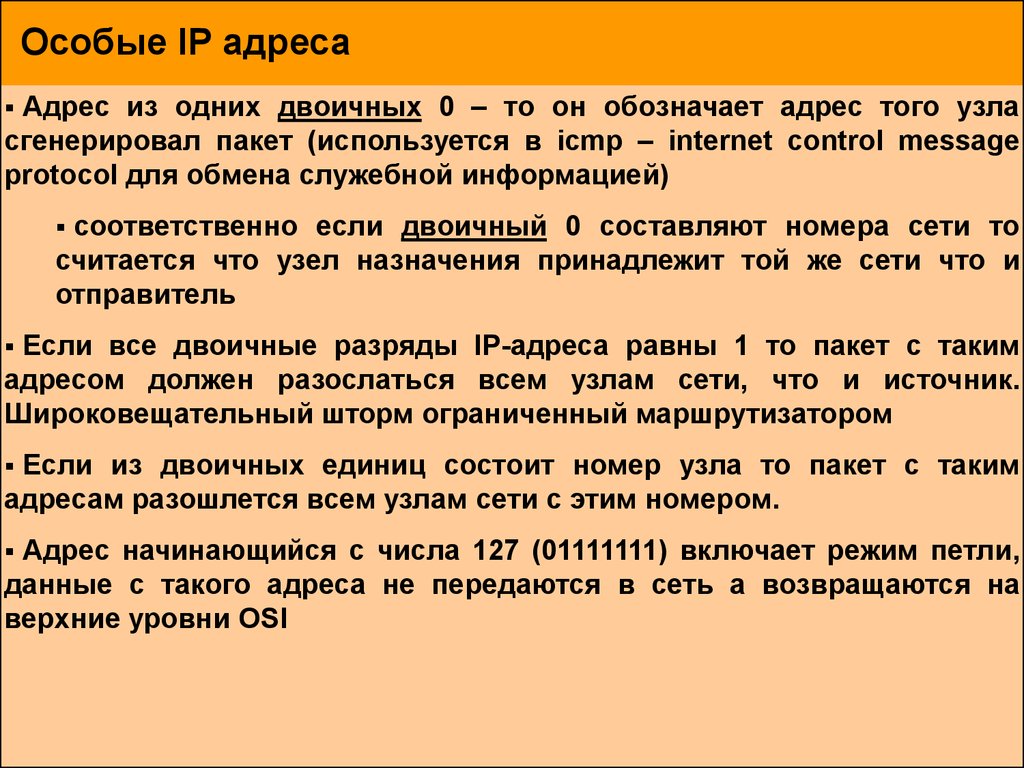Особые IP адреса
