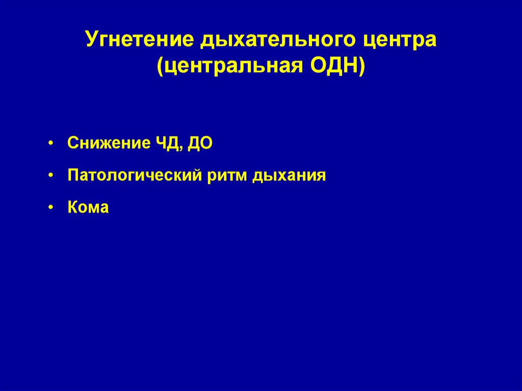 Угнетение дыхания. Угнетение дыхательного центра. Угнктентйе дыхательные центра. Угнетение дыхательного центра причины. Угнетение дыхат центра.