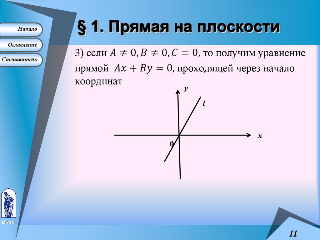 § 1. Прямая на плоскости