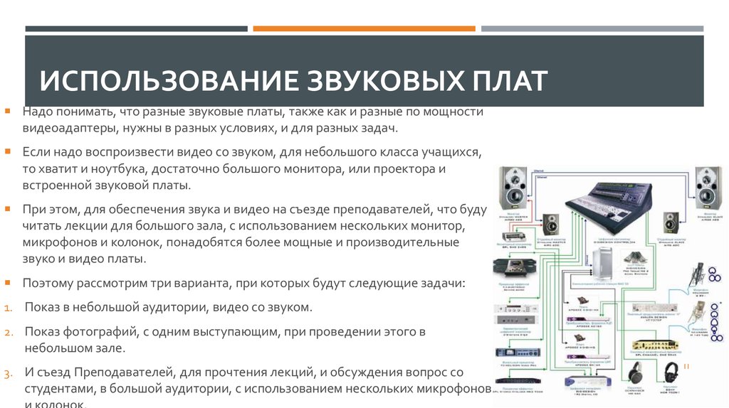 Какие элементы присутствуют в мультимедийной презентации видео монитор звук колонки