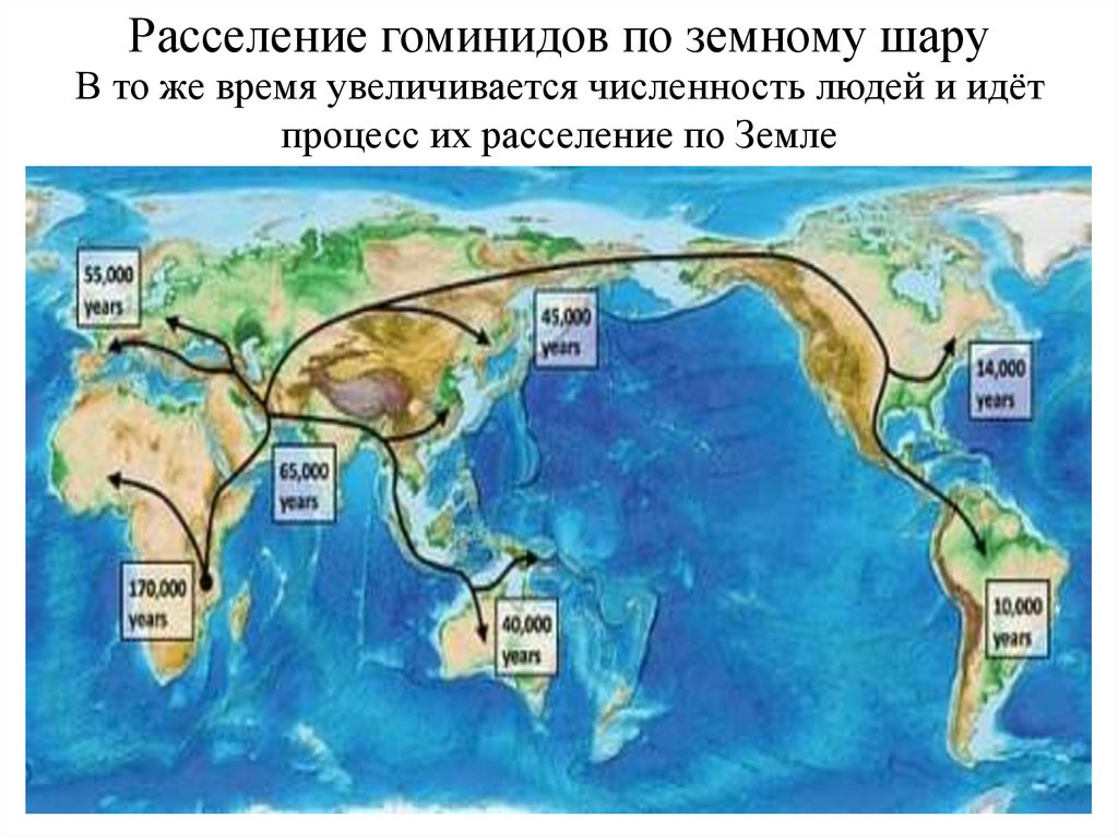 Карта расселения человека на земле