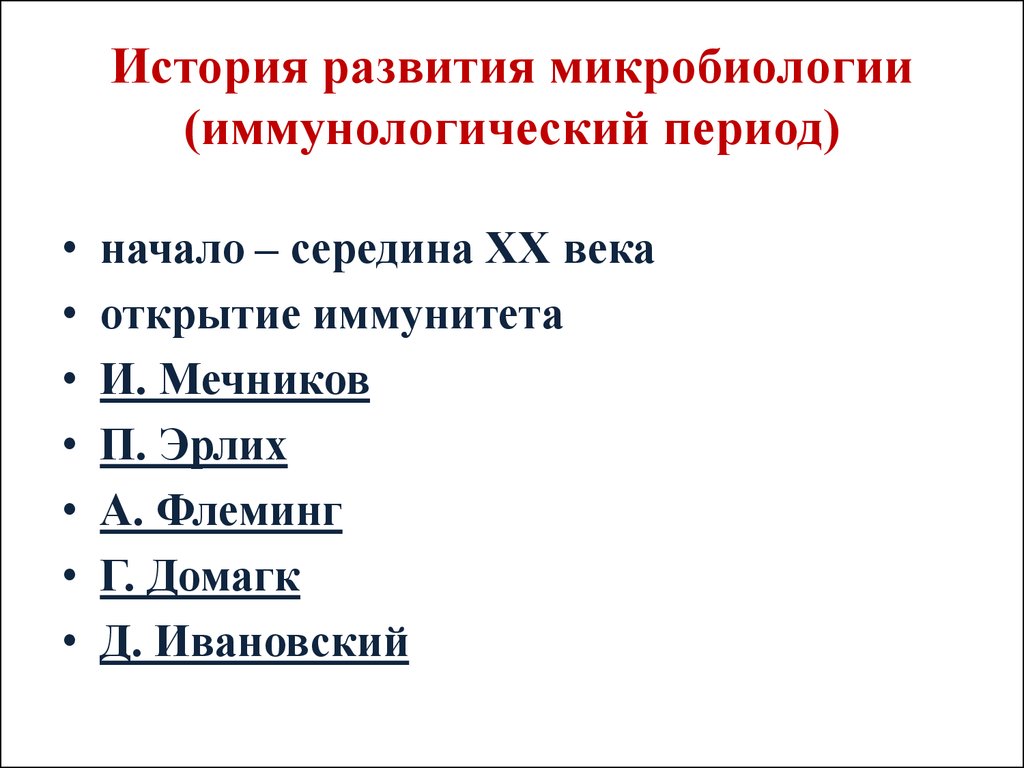 История развития микробиологии презентация