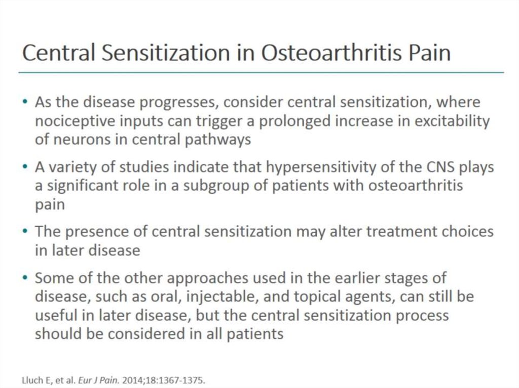 Central Sensitization in Osteoarthritis Pain