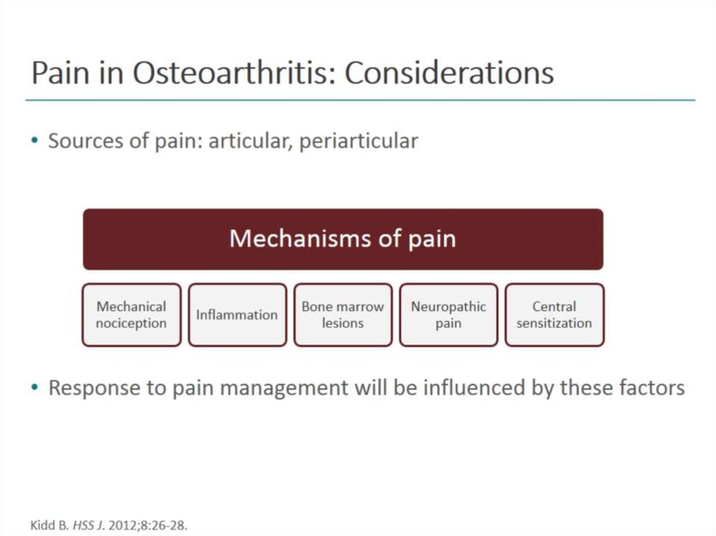 Pain in Osteoarthritis: Considerations