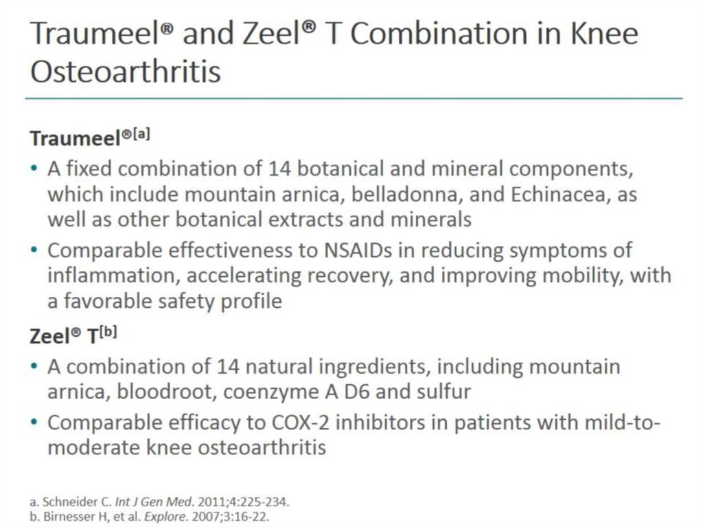 Traumeel® and Zeel® T Combination in Knee Osteoarthritis