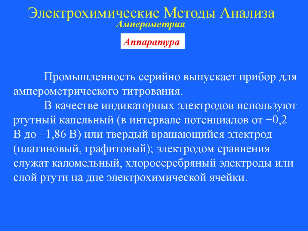 Электрохимические методы анализа презентация