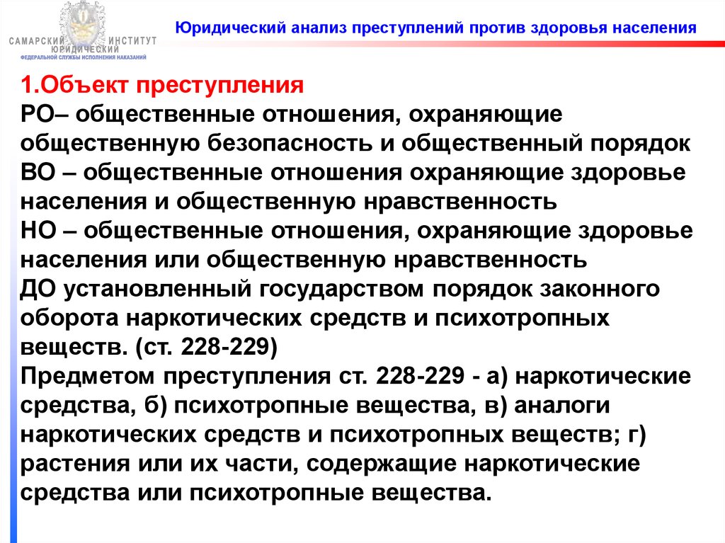 Расследование преступлений против здоровья. Понятие преступление против здоровья населения.