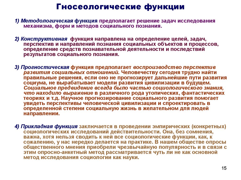 Контрольная работа по теме Функции социологического знания