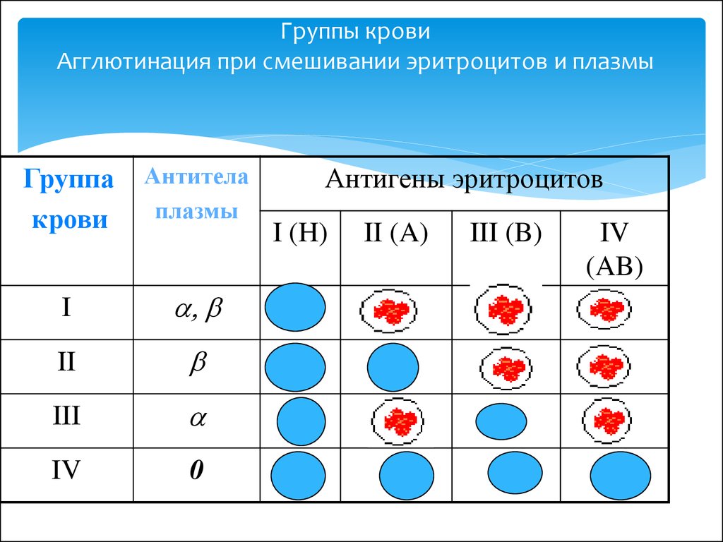 Рассмотрите схему совместимости групп крови как называется явление возникающее при смешивании двух