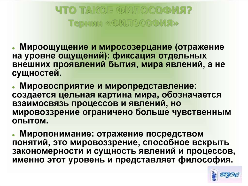 Мировоззрение как феномен. Мироощущение мировосприятие миропредставление. Миропонимание и миросозерцание. Миросозерцание мироощущение. Миропонимание это в философии.