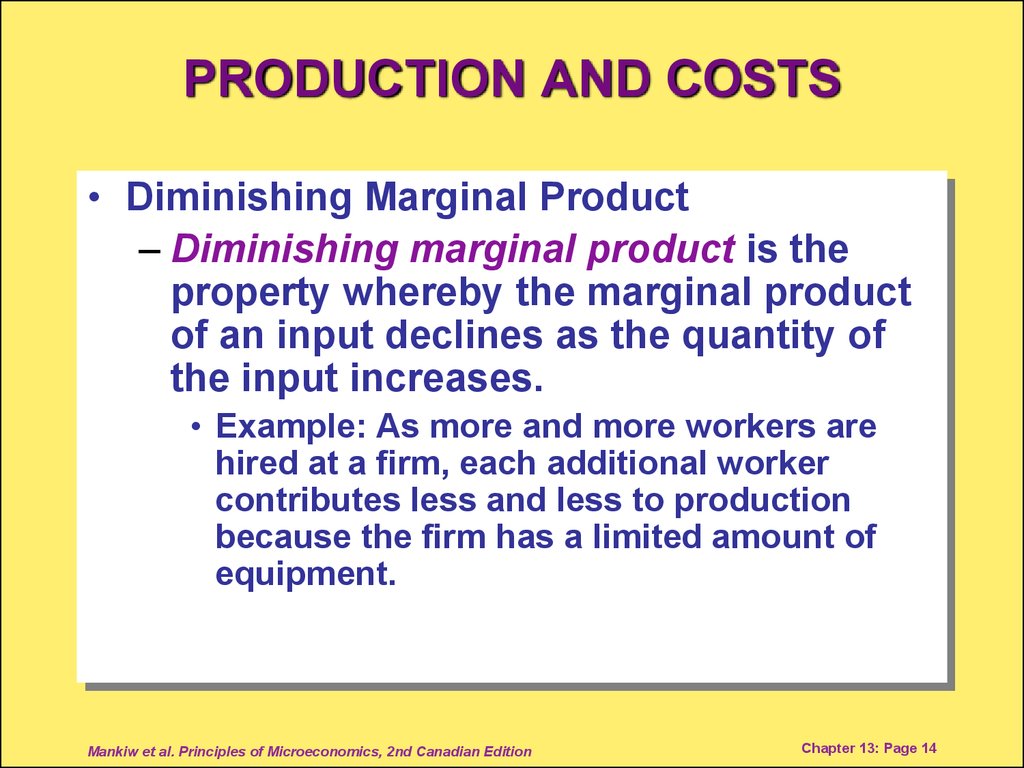 PRODUCTION AND COSTS
