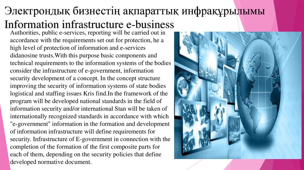 Электрондық бизнестің ақпараттық инфрақұрылымы Information infrastructure e-business