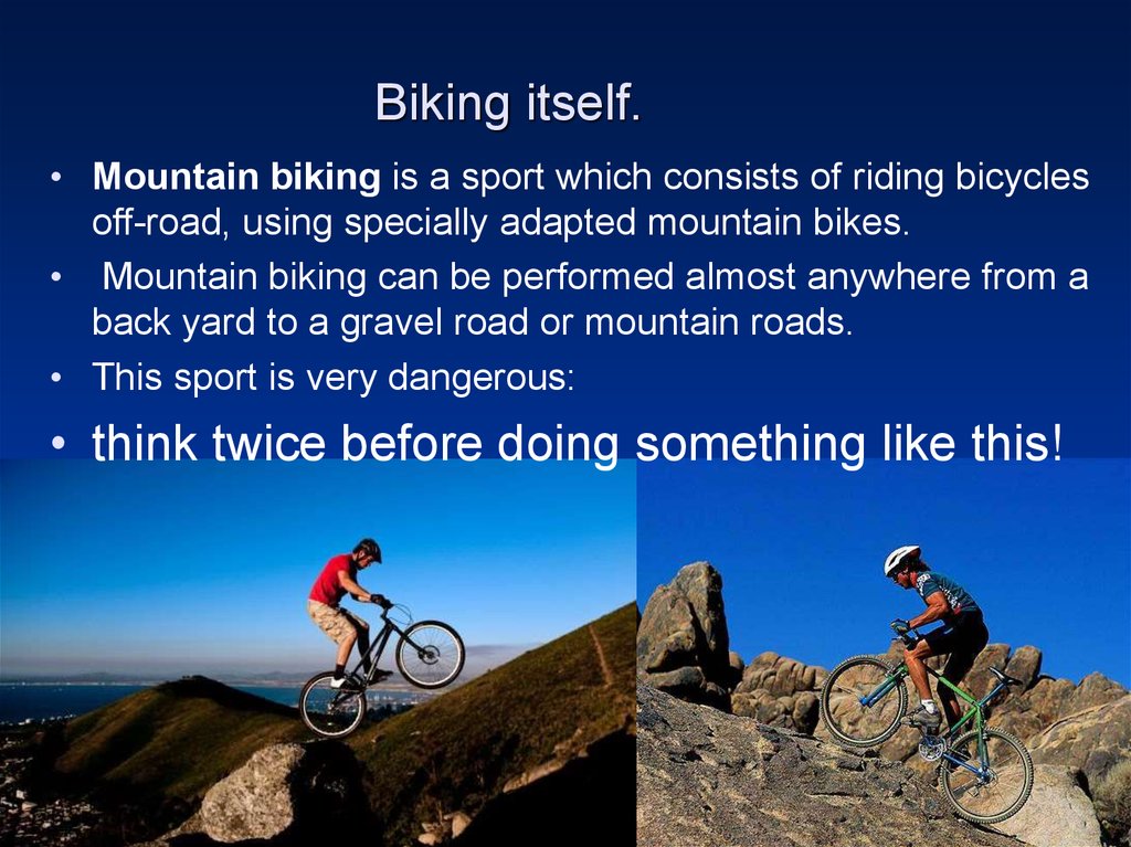 extreme sports mountain biking