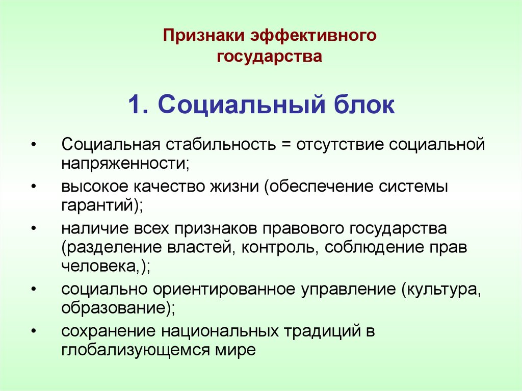 Социальный блок. Признаки эффективного государства. Концепция эффективного государства. Признаки сильного государства. Эффективное государство.