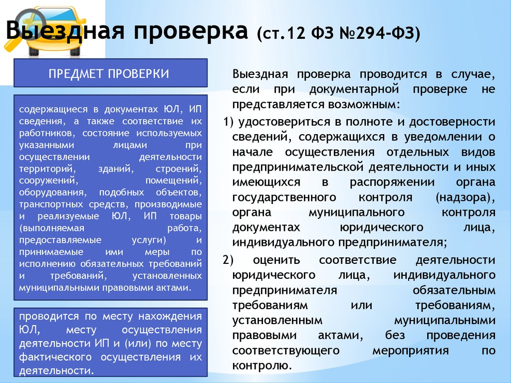 Выездные проверки проводятся по месту. ФЗ №294. ФЗ 294 картинки. Ст.21.1 закона 129-ФЗ. Выездная проверка оборудования.