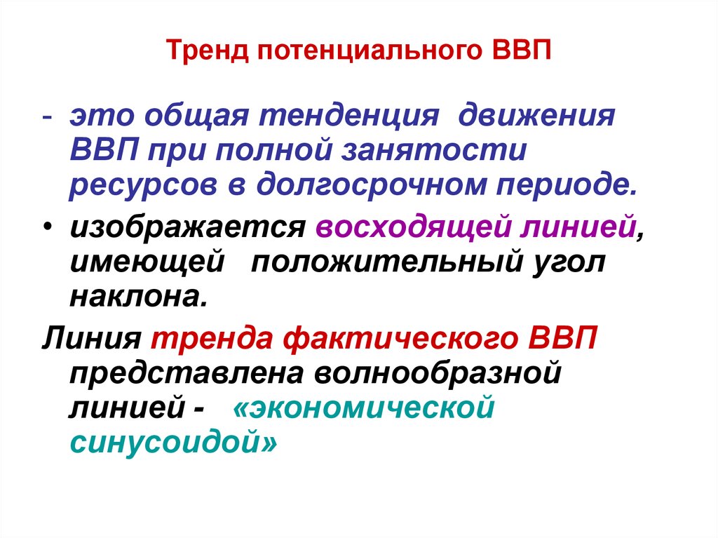 Потенциальный ввп. Тренд потенциального ВВП. Тренд ВВП это. Линия тренда потенциального ВВП. Тренд фактического ВВП И потенциальный.