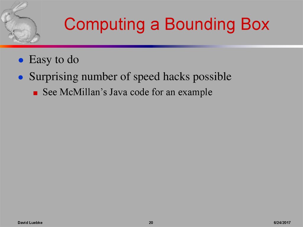 Computing a Bounding Box