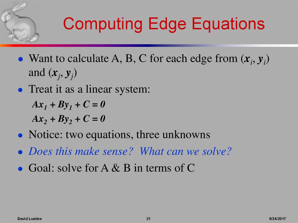 Computing Edge Equations