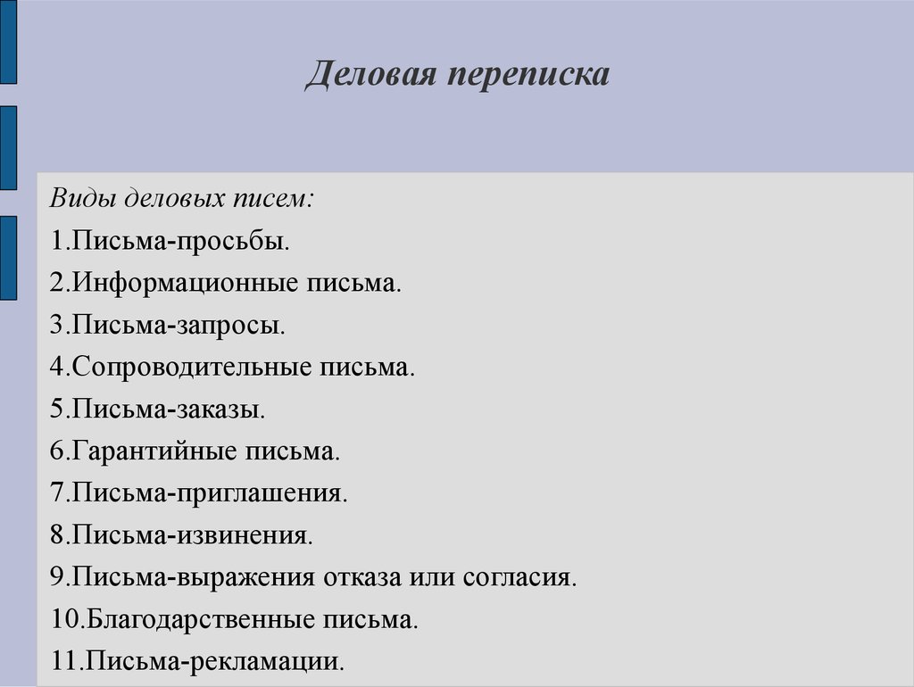 Какие виды письменных. Деловая переписка. Виды деловой корреспонденции. Деловая переписка. Виды деловой переписки. Деловая переписка письменная форма деловой коммуникации.