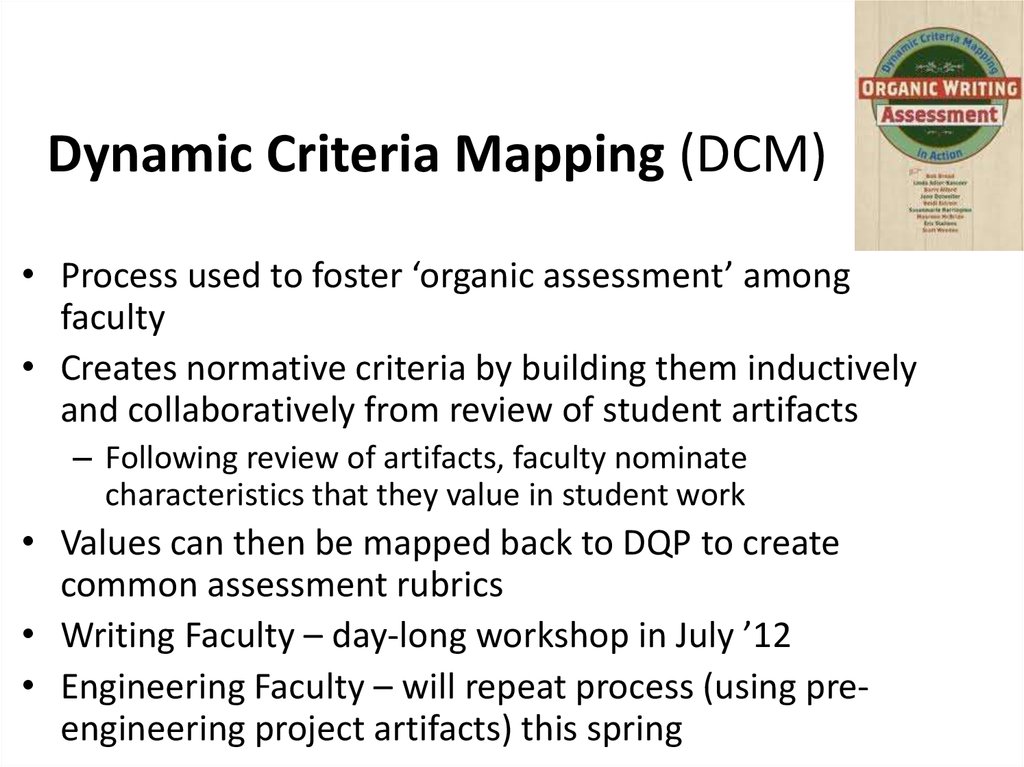 Dynamic Criteria Mapping (DCM)