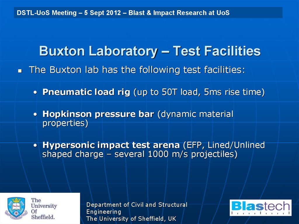 Buxton Laboratory – Test Facilities