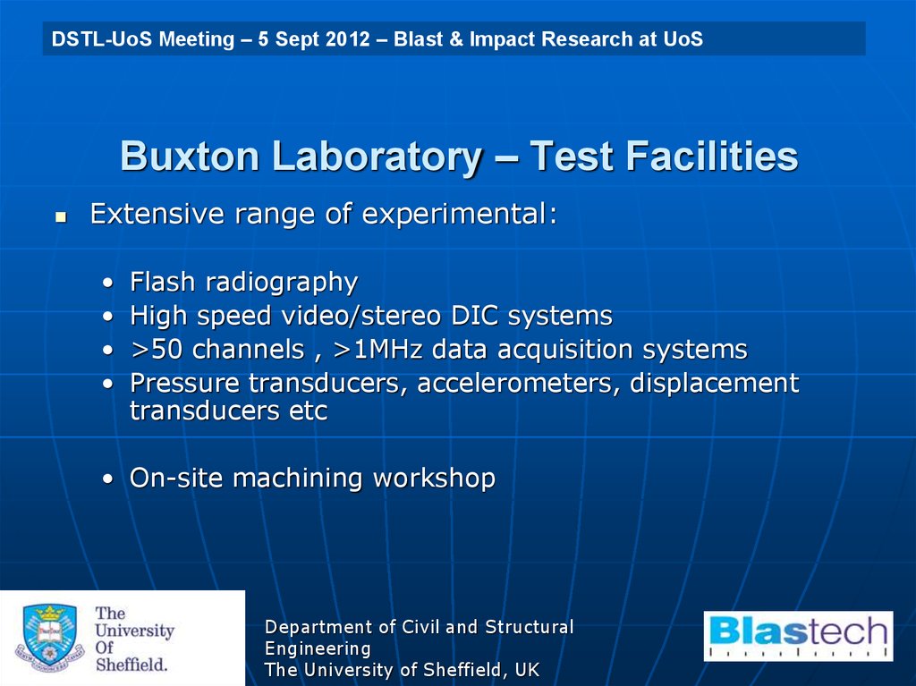 Buxton Laboratory – Test Facilities