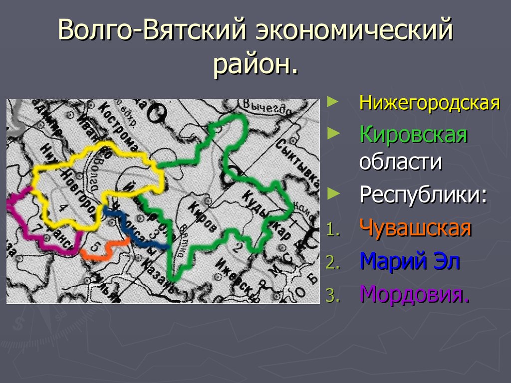 Состав волго вятского региона