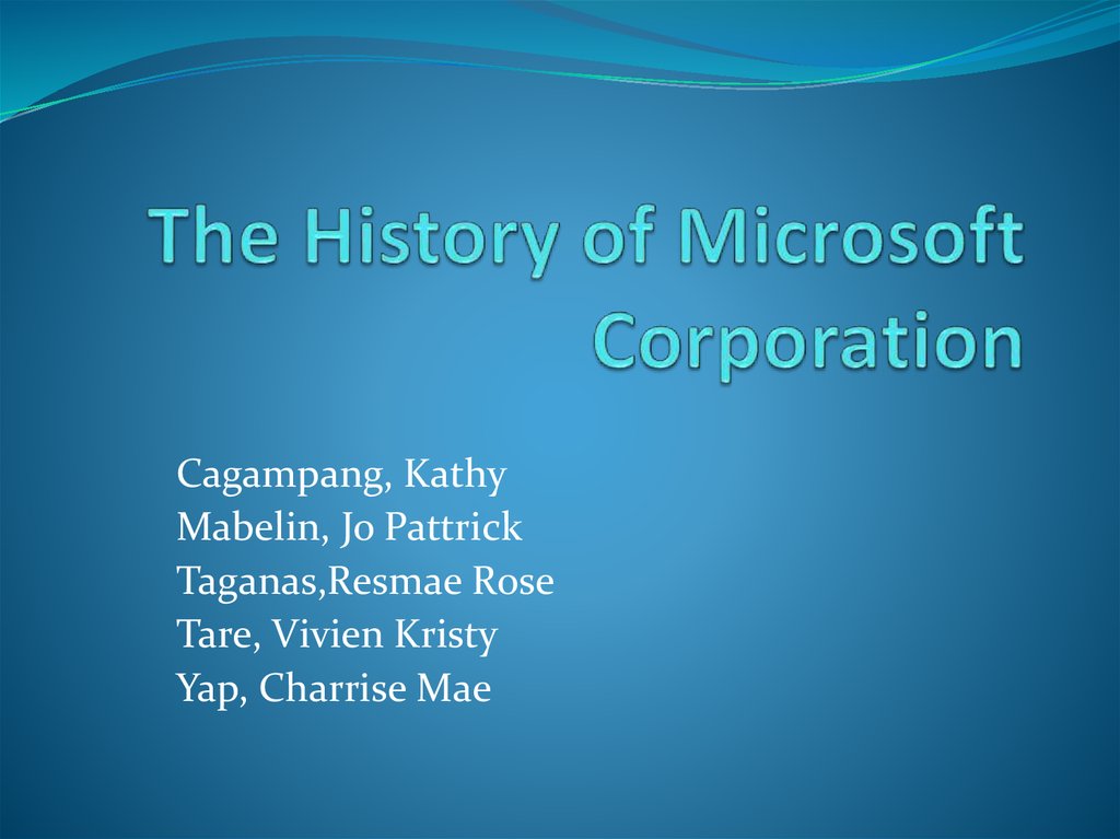 The History Of Microsoft Corporation 