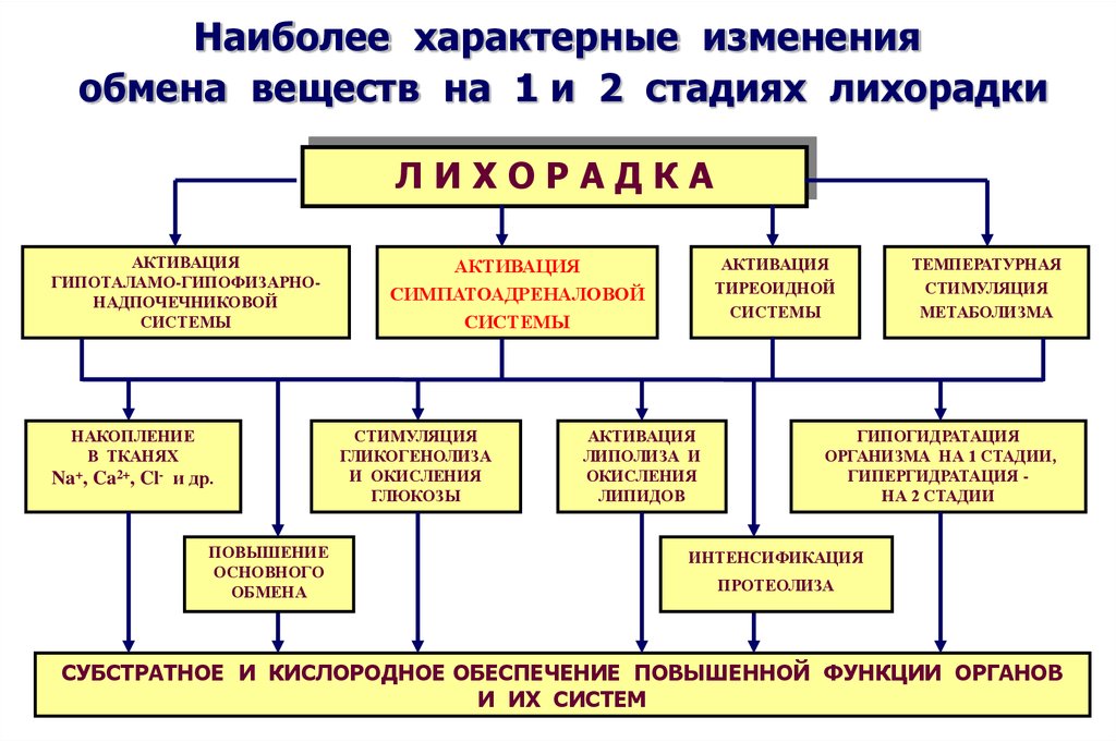 Схема нарушение теплового баланса