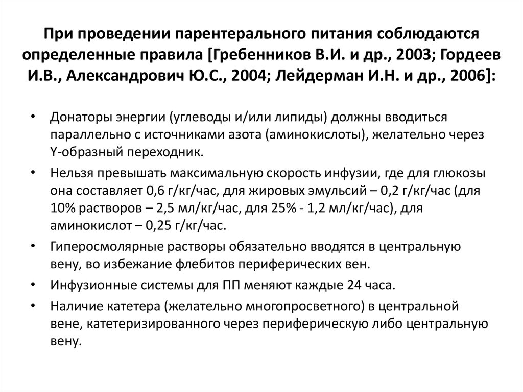 Карта расчета инфузионной терапии и парентерального питания