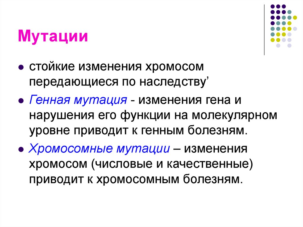 Мутации происходят на уровне организации живого