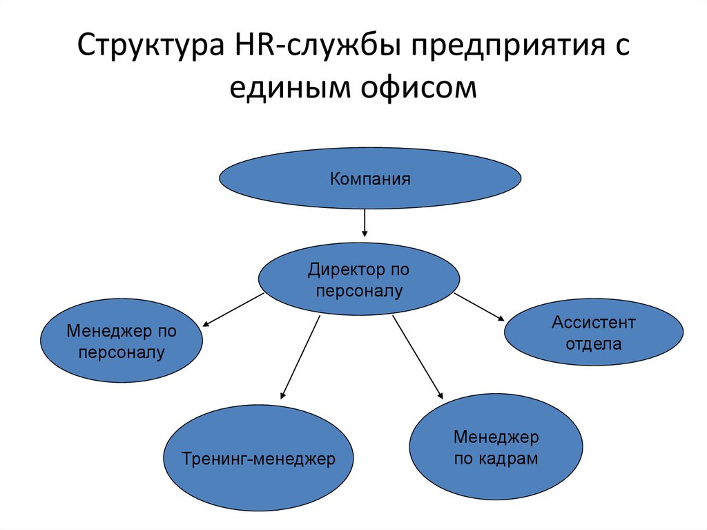 Структура HR-службы предприятия с единым офисом