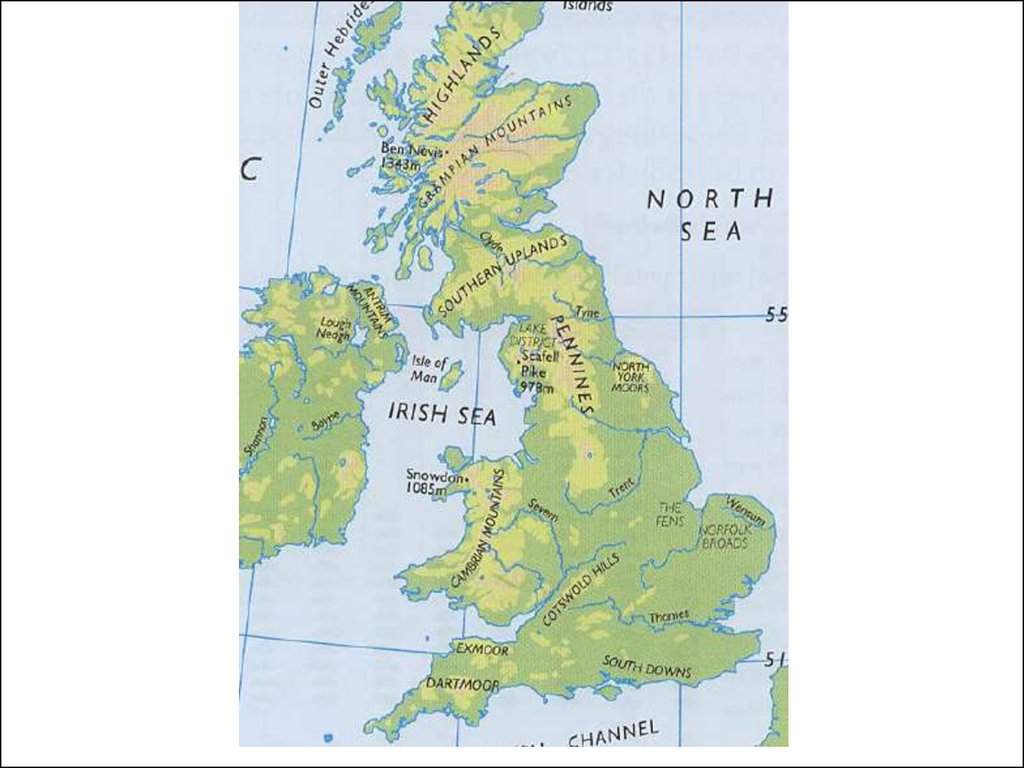 Mountains of great britain. Рельеф Великобритании карта. Бен Невис на карте Великобритании. Хребты Великобритании на карте. Крупные реки Великобритании на карте.