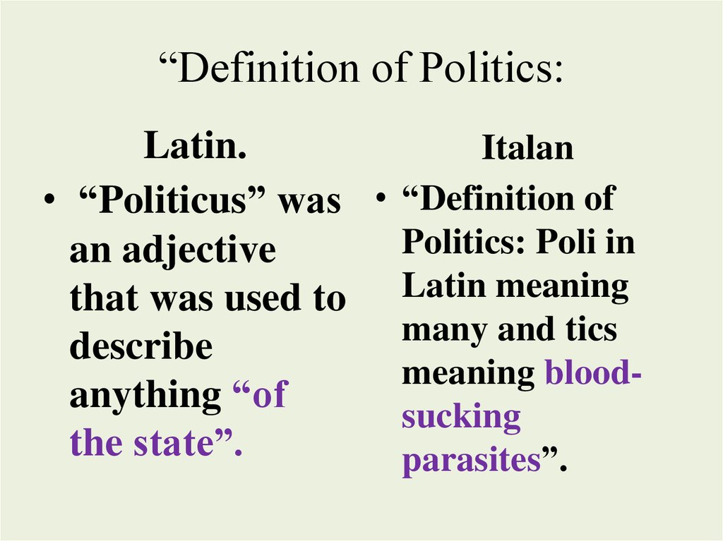 Current Affairs Definition Politics